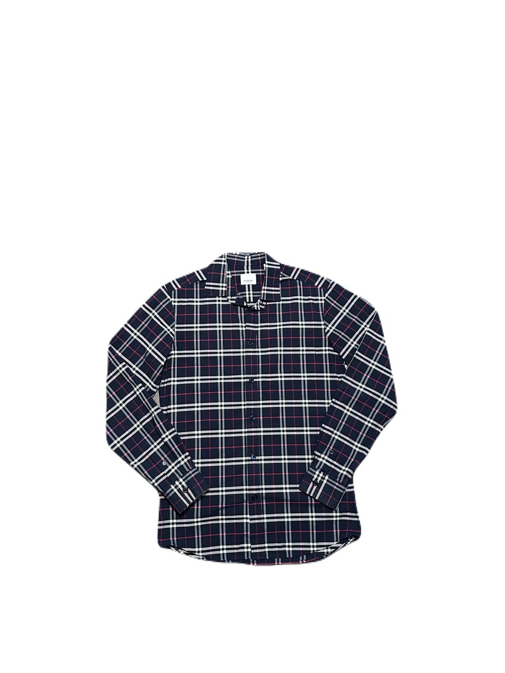 Burberry London Classic Check Button Down Shirt Beige Nova Navy Plaid Men’s XS